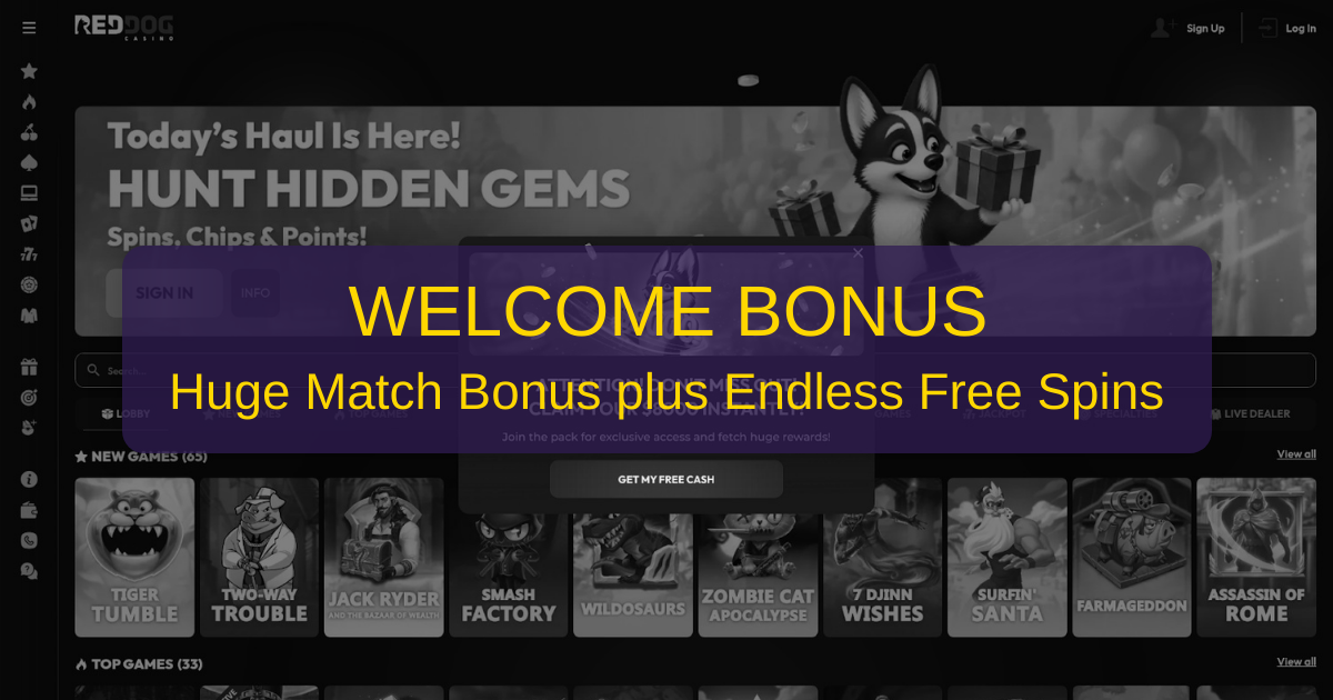 Red Dog Casino welcome bonus